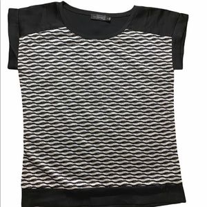 The Limited Black Silver Cap Sleeve Career Blouse